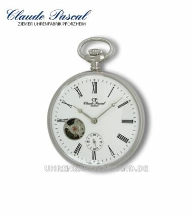 Mechanische Lepine-Taschenuhr silberfarben (Hitec-IPS) offene Unruhe von Claude Pascal (*CL*TU*) - Bild vergr��ern 