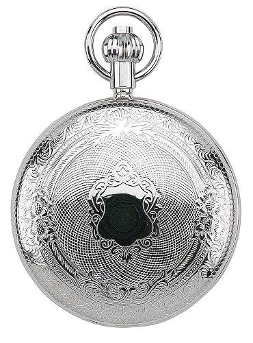 Taschenuhr Edelstahl \-Wappen\- elegant Ziffernblatt wei� von Eichm�ller (*EM*TU*) - Produktbild 
