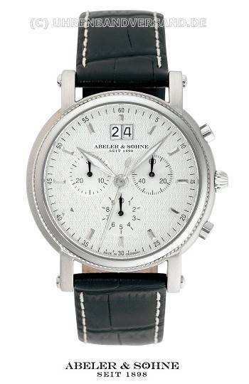 Edler Chronograph sportlich elegant Edelstahl Ziffernblatt silbrig von Abeler & S�hne (*AS*HU*) - Produktbild 