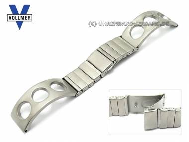 Metallarmband Edelstahl 22mm massiv SES Halbspangenband sandgestrahlt Rallye-Optik von Vollmer - Bild vergr��ern 