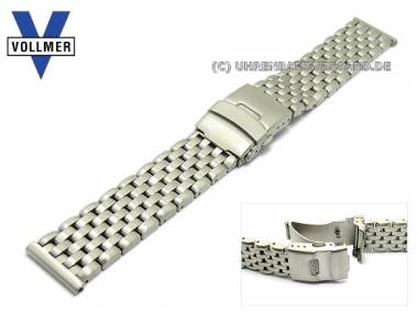Metallarmband Edelstahl 22mm massiv fein geb�rstet schwere Ausf�hrung von Vollmer - Bild vergr��ern 