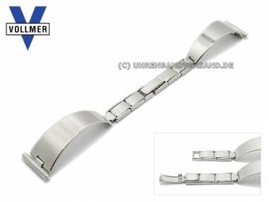 Uhrenarmband Edelstahl 16mm Halbspangenband poliert Klappschlie�e elegant von Vollmer - Bild vergr��ern 
