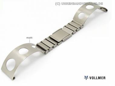 Halbspangen-Uhrenarmband Edelstahl 18mm mattiert Klappschlie�e Rallye-Optik von Vollmer - Bild vergr��ern 