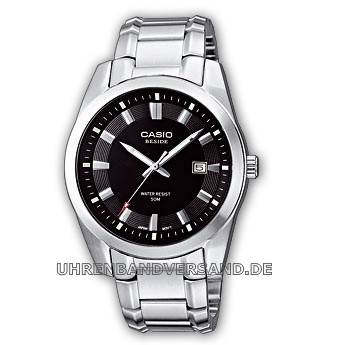 Herrenuhr BEM-116D-1AVEF Ziffernblatt schwarz mit Edelstahlband von Casio (*CA*HU*) - Produktbild 