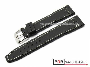 Uhrenarmband 20mm schwarz Marino Kalbleder f�r IWC von BOB (Schlie�enansto� 18 mm) - Bild vergr��ern 
