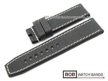 Uhrenarmband -New Marino Firenze- 24mm schwarz Fliegerband Kalbleder BOB (Schlie�enansto� 24 mm) - Bild vergr��ern 