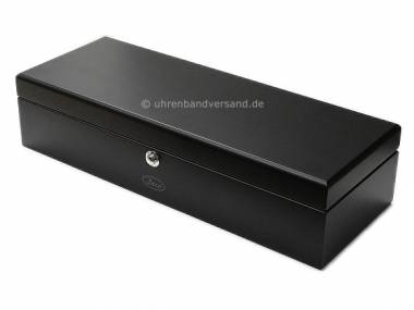 Uhrenbox -Piano Silk- schwarz matt f�r bis zu 5 Armbanduhren - Bild vergr��ern 