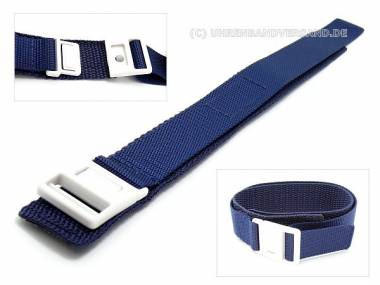 Klett-Uhrenarmband 20mm dunkelblau Nylon (Textil) mit Kunststoffschlie�e f�r CASIO Baby-G - Bild vergr��ern 