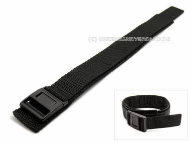 Klett-Uhrenarmband 20mm schwarz Nylon (Textil) mit Kunststoffschlie�e f�r CASIO Baby-G - Bild vergr��ern 