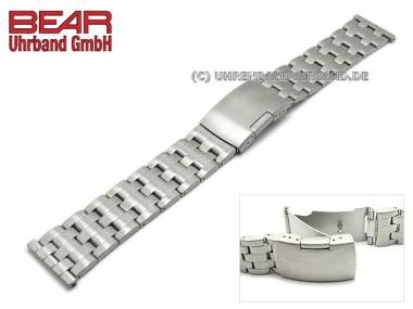 Edelstahl-Uhrband 24mm massiv geb�rstet von BEAR - Bild vergr��ern 