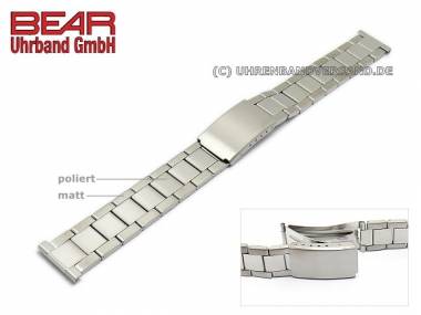 Edelstahl-Uhrband 16mm elegant teilweise poliert von BEAR - Bild vergr��ern 