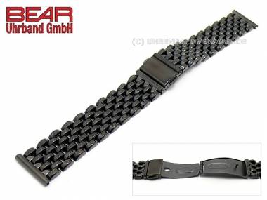 Uhrenarmband Edelstahl 20mm schwarz poliert von BEAR - Bild vergr��ern 