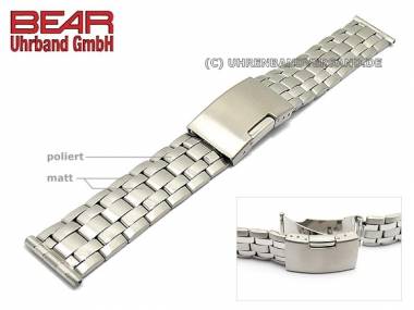 Edelstahl-Uhrband 20mm elegant teilweise poliert von BEAR - Bild vergr��ern 