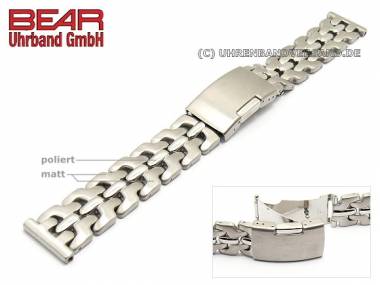 Edelstahl-Uhrband 20mm massiv sportlich teilweise poliert von BEAR - Bild vergr��ern 