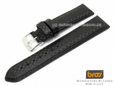 Uhrenarmband Bros 20mm schwarz Carbon-Look  - Bild vergr��ern 
