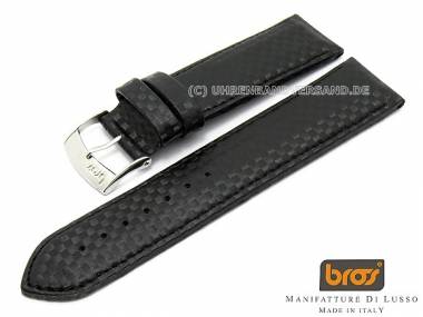 Uhrenarmband Bros 24mm schwarz Carbon-Look  - Bild vergr��ern 