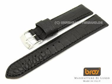 Uhrenarmband Bros -Alligatore Speciale- 18mm schwarz - Bild vergr��ern 