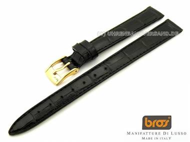 Uhrenarmband Bros -Stampa Alligatore- 10mm schwarz - Bild vergr��ern 