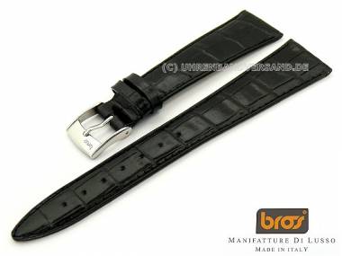 Uhrenarmband Bros -Stampa Alligatore- 16mm schwarz - Bild vergr��ern 