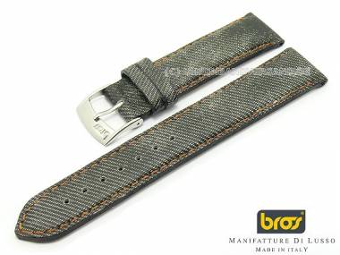 Uhrenarmband Bros -Jeans- 20mm dunkelbraun/grau - Bild vergr��ern 