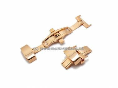 PREISTIPP: Butterfly-Faltschlie�e (HeBFS-10) 16mm Edelstahl ros�goldfarben poliert mit Dr�ckern - Bild vergr��ern 