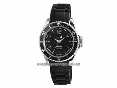 Sportliche Herrenuhr Edelstahl Ziffernblatt schwarz von Just (*JT*HU*) - Bild vergr��ern 