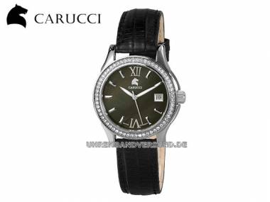 Damen-Automatikuhr -Emilia- Edelstahl Ziffernblatt schwarz Perlmutt von Carucci (*CI*DU*) - Bild vergr��ern 