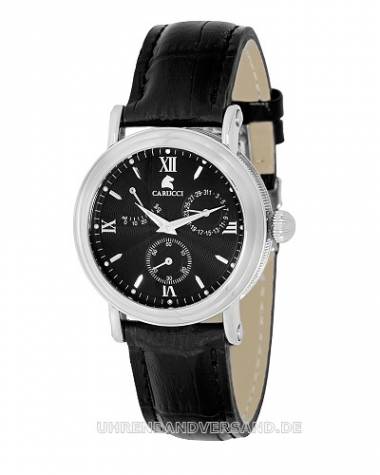 Automatik-Herrenuhr -Empoli- Edelstahl Ziffernblatt schwarz von Carucci (*CI*HU*) - Bild vergr��ern 