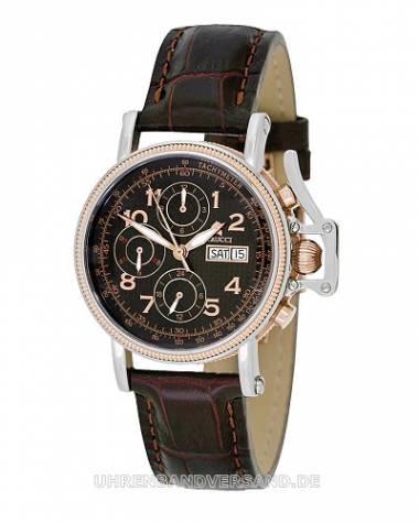 Automatik-Herrenuhr -Syrakus- Edelstahl ros�gold Ziffernblatt schwarz von Carucci (*CI*HU*) - Bild vergr��ern 