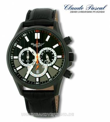 1a ANGEBOT DER WOCHE: Herrenchronograph Edelstahl schwarz von Claude Pascal (*CL*HU*) - Bild vergr��ern 