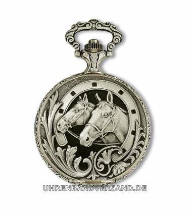 Mechanische Savonette-Taschenuhr Messing -Pferdek�pfe- Antik-Look von Claude Pascal (*CL*TU*) - Bild vergr��ern 