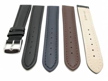 TOP: Uhrenarmband CLASSIC ROBUST 18 - 24mm schwarz, braun oder blau glatt, gef�ttert - Bild vergr��ern 