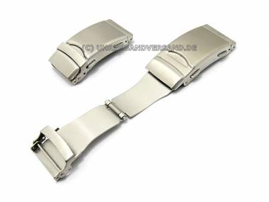 Taucher-Sicherheitsfaltschlie�e (CrMFS-5101) 20mm Edelstahl fein geb�rstet mit Verl�ngerung - Bild vergr��ern 