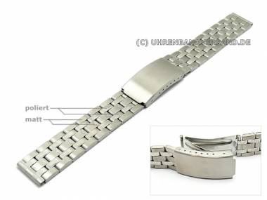 Uhrenarmband Edelstahl 16mm teilweise poliert mit Faltschlie�e - Bild vergr��ern 