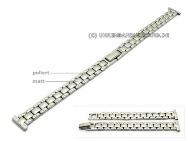 Uhrenarmband Edelstahl 12mm teilweise poliert mit Durchschub-Klappverschlu� - Bild vergr��ern 
