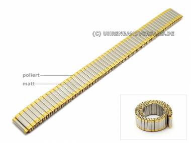 Uhrenarmband Edelstahl 12mm bicolor Zugband teilweise poliert - Bild vergr��ern 