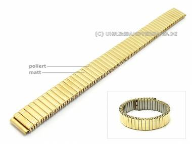 Uhrenarmband Edelstahl 10mm Zugband teilweise poliert goldfarben - Bild vergr��ern 