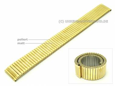 Uhrenarmband Edelstahl XL 18mm Zugband teilweise poliert goldfarben - Bild vergr��ern 