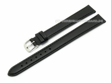 Uhrenarmband XL superlang 12mm schwarz Leder glatt (Schlie�enansto� 10 mm) - Bild vergr��ern 