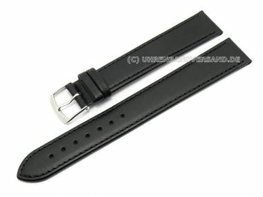 Uhrenarmband XL superlang 16mm schwarz Leder glatt (Schlie�enansto� 14 mm) - Bild vergr��ern 