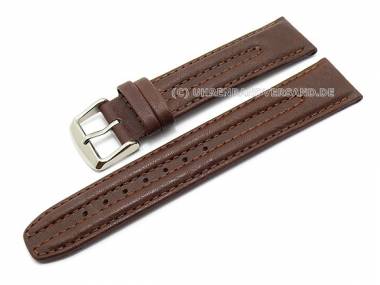 Uhrenarmband 20mm braun Schrumpfleder Doppelwulst - Bild vergr��ern 