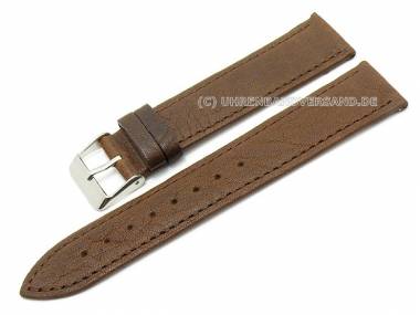 Uhrenarmband 18mm dunkelbraun elegantes Design sehr fein genarbt (Schlie�enansto� 16 mm) - Bild vergr��ern 