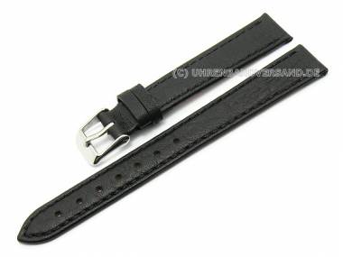Uhrenarmband 12mm schwarz elegantes Design sehr fein genarbt (Schlie�enansto� 10 mm) - Bild vergr��ern 