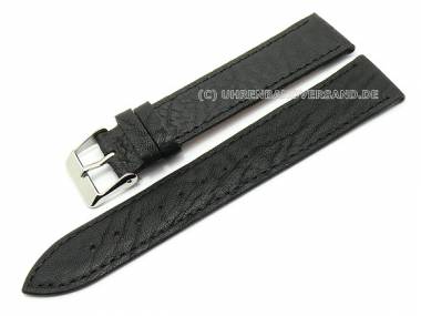Uhrenarmband 16mm schwarz elegantes Design sehr fein genarbt (Schlie�enansto� 14 mm) - Bild vergr��ern 