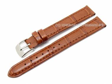Uhrenarmband 14mm braun Alligatorpr�gung seidenmatt (Schlie�enansto� 12 mm) - Bild vergr��ern 