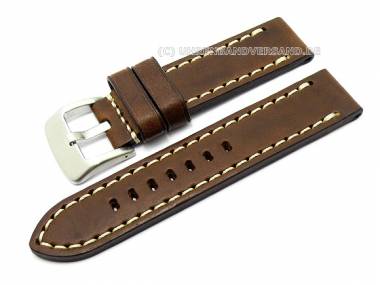 Uhrenarmband 26mm dunkelbraun Sattelleder handgen�ht (Schlie�enansto� 26 mm) - Bild vergr��ern 