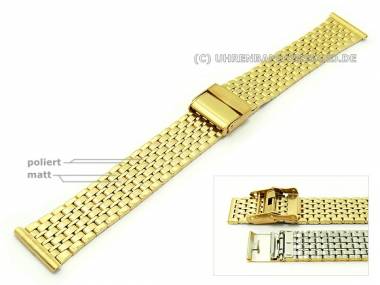 Uhrenarmband Edelstahl 18mm vergoldet fein geb�rstet - Bild vergr��ern 