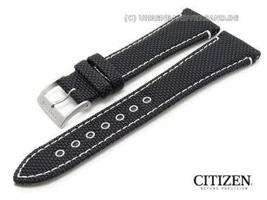 Ersatz-Uhrenarmband CITIZEN 22mm dunkelblau Textil helle Naht f�r BM6686-21A - Bild vergr��ern 