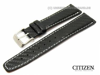 Ersatz-Uhrenarmband CITIZEN 20mm schwarz Carbon-Look helle Naht f�r BM6695-04E - Bild vergr��ern 