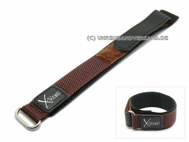 Klett-Uhrenarmband 20mm braun Nylon (Textil) mit Metallschlaufe von CONDOR - Bild vergr��ern 